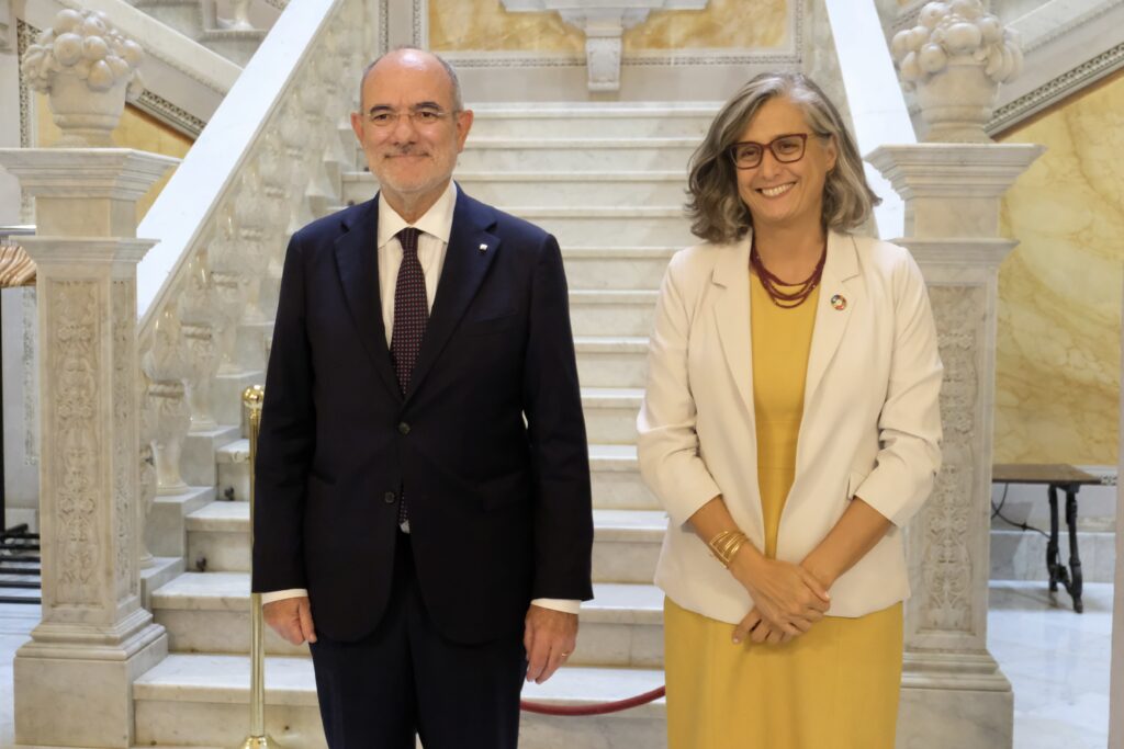 Ms Anacláudia Rossbach, UN-Habitat’s ED, and Mr Jaume Duch, Minister of the EU and Foreign Action of the Government of Catalonia